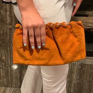 Orange Leather Clutch